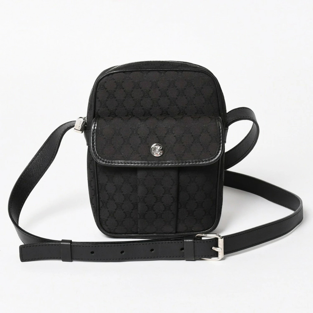 Celine Shoulder Bag Macadam Black